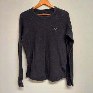 Men's American Eagle Thermal Black long sleeve shirt size M
